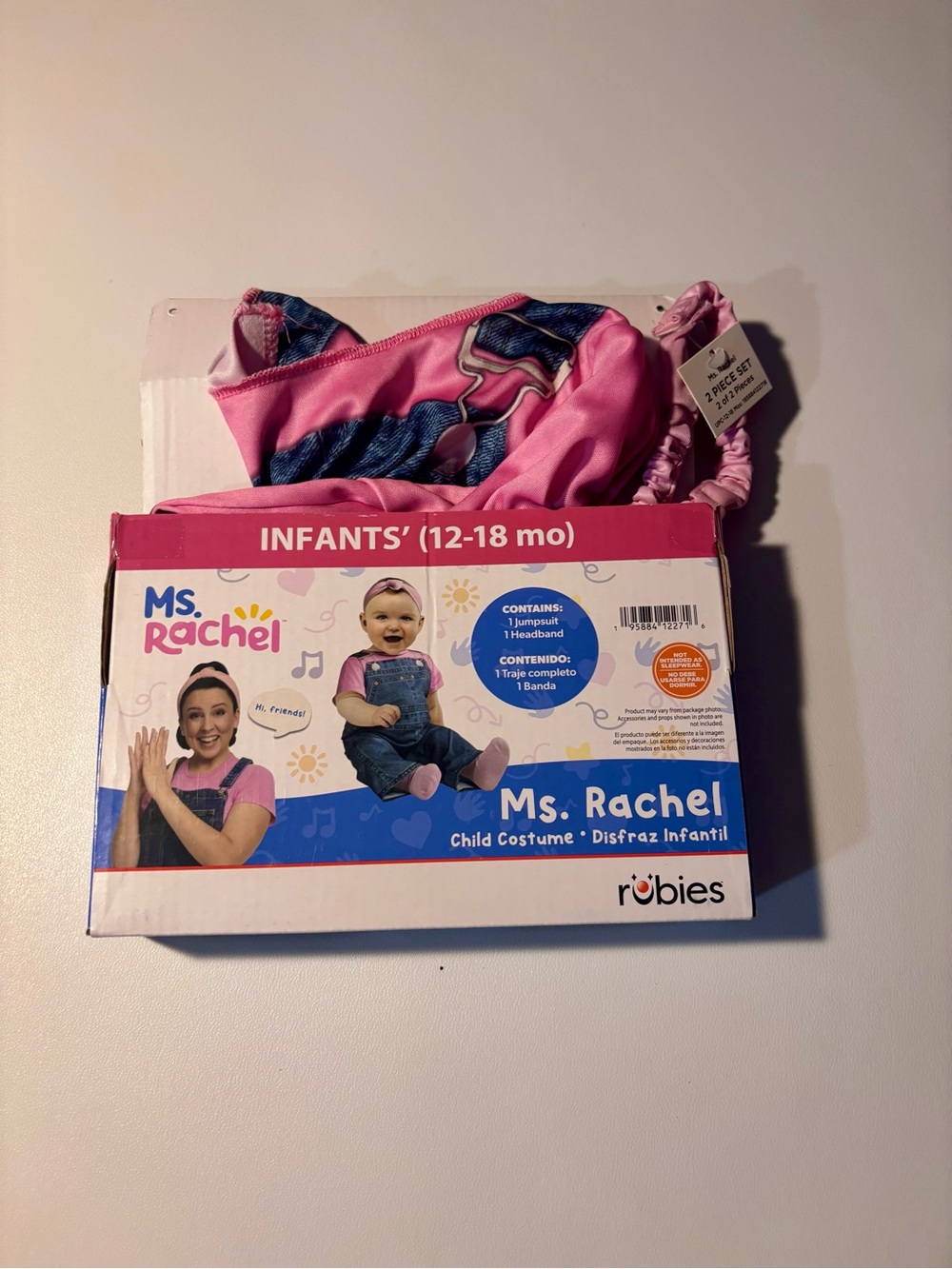 NWT Rubies Ms Rachel Infant Costume Jumpsuit Headband Halloween Dress Up 12-18M